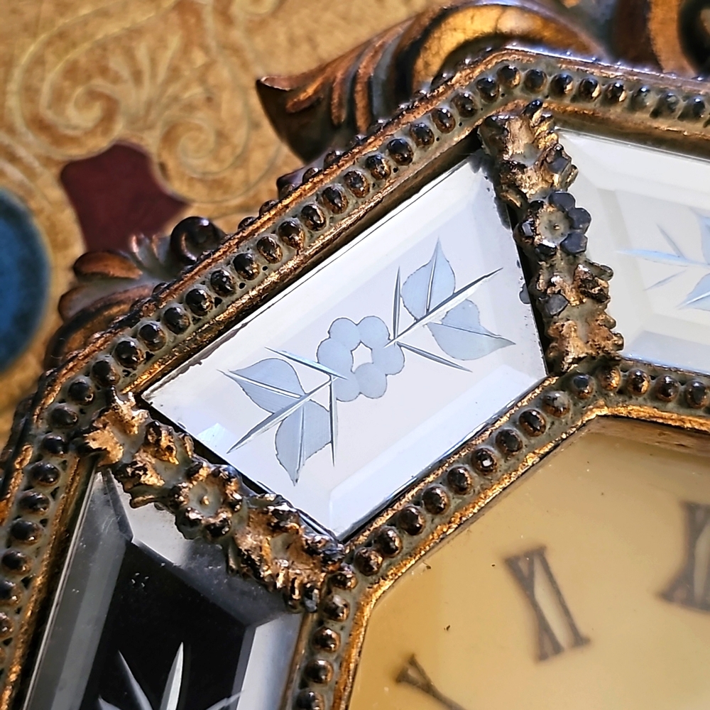 Vintage Venetian Murano Glass Mantel Clock - Picture 4 of 8